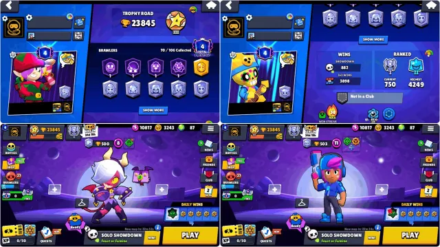💜Brawl Stars Account💜Star Shelly, Maleficent Colette, Penny's Assistant, pins 2021💜2018💜with email, 23845 trophies, 70 brawlers, 4 primes