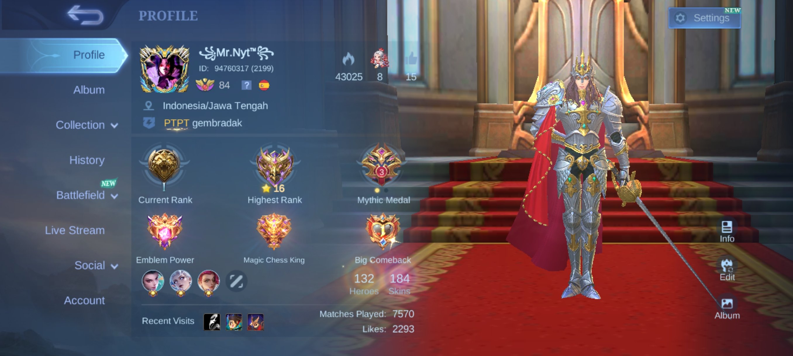 CHECK PICT IN THIS, Sale, Rank: Master, Level: 114, Winrate: 48%, Heroes: 133, Skins: 184