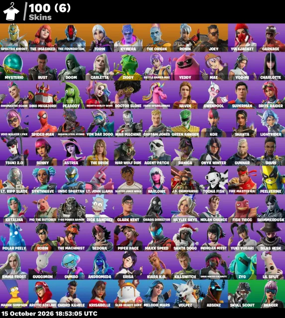 ⚡ 【FORTNITE】 💎 Take The Elf, Mako, Spectra Knight 💎 100 Skins | 1644 lvl | 2800 V-Bucks, Verkauf, Skins 100