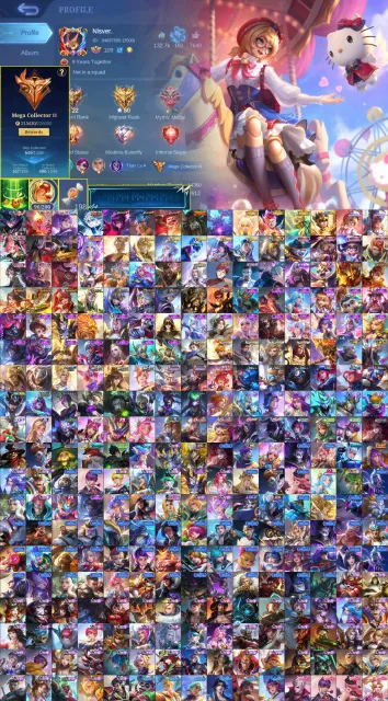 💚Legend(2)💚KOF Pakito,Hunter Harith,Transformer Aldous,SunRio Angela,Gold Badang,Zenitx Vexana💚, Sale, Rank: Mythic, Level: 109, Win Rate: 50%, Heroes: 133, Skins: 549