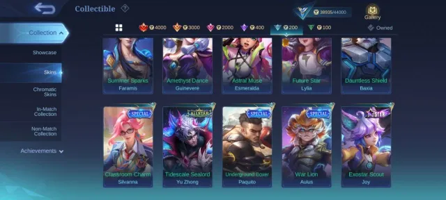 collector Natalia EPIC Gusion Roger Grock Kagura Nana Gaara Vale Hero emblem Max, Продажа, Ранг: Легенда, Уровень: 76, Процент побед: 49%, Герои: 132, Облики: 206