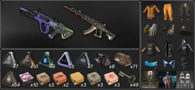 💖[PROGRESSIVE] NEON DREAM AUG + DEMON TOUCH ACE32💖🔥190 CHESTS🔥🎀MANY SETS AND GUNS🎀, No BATTLEGROUNDS Plus