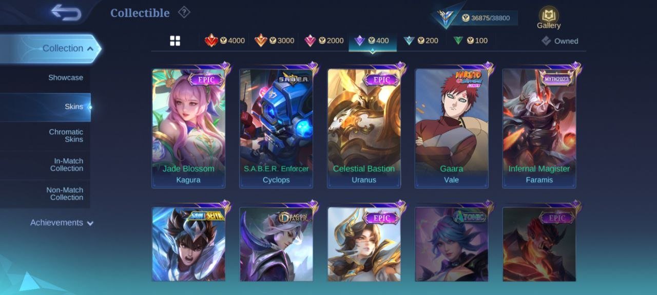 🔥KOF Karina LUCKYBOX Alice Gaara Vale EPIC Uranus EPIC Freya EPIC luo Hero emblem Max, Sale, Rank: Mythic, Level: 97, Winrate: 49%, Heroes: 129, Skins: 192