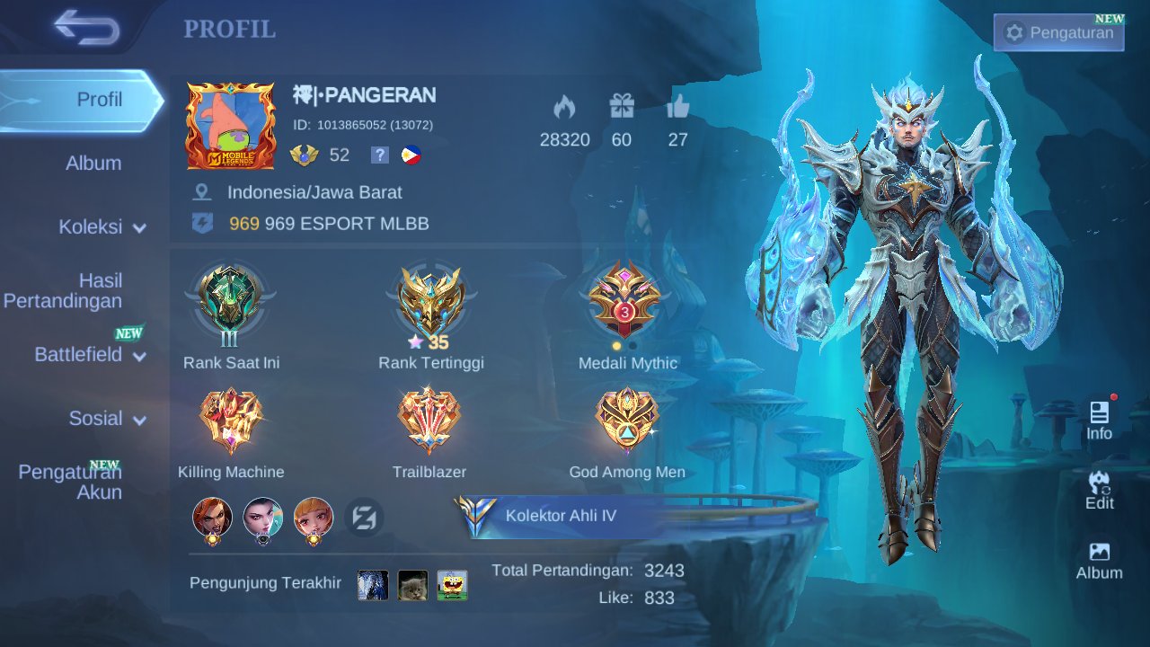Global|Hero 76|Skin 135|CC Natalia|Lightborn Tigreal|Dtamer Valir,Kimmy|Pace Fanny|check ss ML1316B, Sale, Rank: Epic, Level: 52, Winrate: 50%, Heroes: 78, Skins: 135