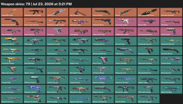 🟦EU🟦⟨ 🔥FULL BANDLE Champions 2023🔥(kunai and vandal), Phantom "Reconnaissance" and much more⟩, Sale, Ranked unlocked, Agents: 23, Skins: 79