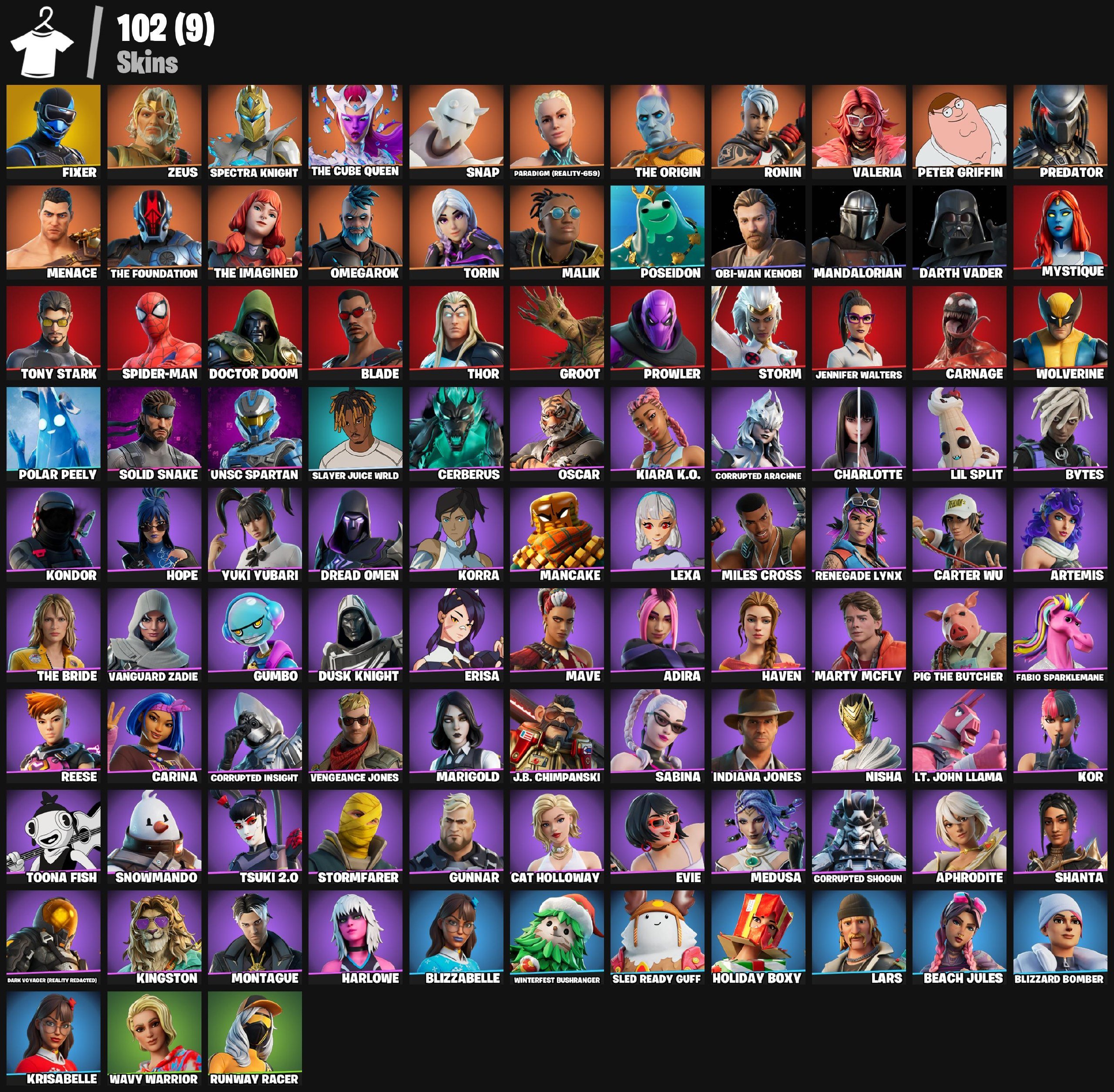 🔮 THE CUBE QUEEN // PARADIGM // SPECTRA KNIGHT / PETER GRIFFIN // 102 SKINS // PC-XBOX-PSN 🔮, Sale, skins 102