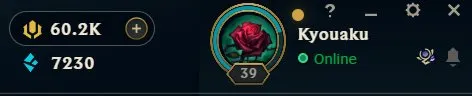 🟡┃EMPTY ACCOUNT FOR BASE WITH 60.2K RP | EU West, Platinum III, 60000 RP, Sale, level 39, champions 62, skins 4, Platinum