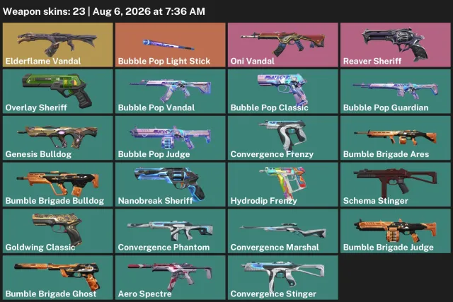 [EU]🌊Vandal Ancient Flame🔥Lightstick Bubble pop💜Vandal Demon❤️Sheriff Reaper/Reaver🍃Full access🛡️, Sale, Ranked unlocked, Agents: 19, Skins: 23