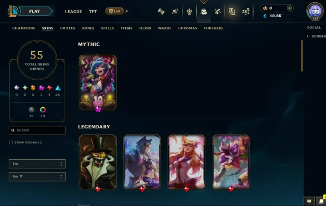 🔥PERSONAL ACCOUNT • MASTER • 75% WR • FULL RECOVERY ACCESS • 55 SKINS, Sale, level 168, champions 112, skins 55, Master