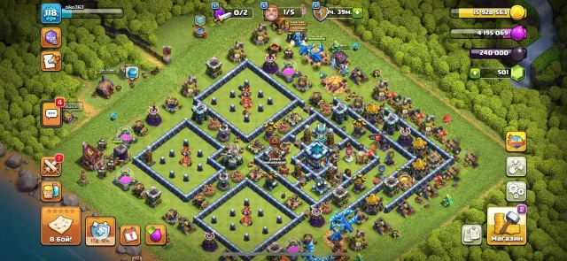 🏰 ТХ 13 (118 lvl) | Герои: 63/65/33/3 👑 | 5 Строителей 🔨 | Фулл ресурсы 💰, 13 TH Main Village, 9 TH Builder
