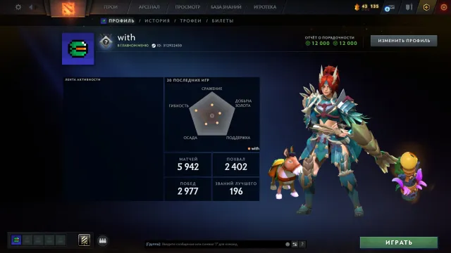 ✅ Calibration (1700mmr) | Honesty 12000 | Trophy Level 107 | Matches 5942 | ARCANA SHAKER, Sale, 1700 MMR, 12000 honesty, 12000 politeness, 5942 matches