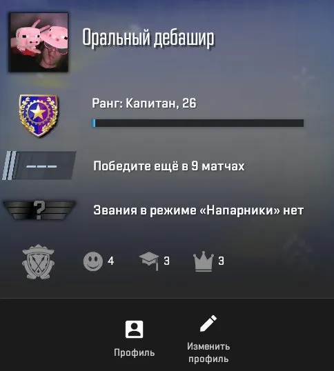 Selling an account with PRIME, did not play Faceit, rank 26 captain. Sale, inventory empty, has PRIME, Competitive