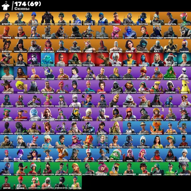 Fortnite account old, Sale, skins 174