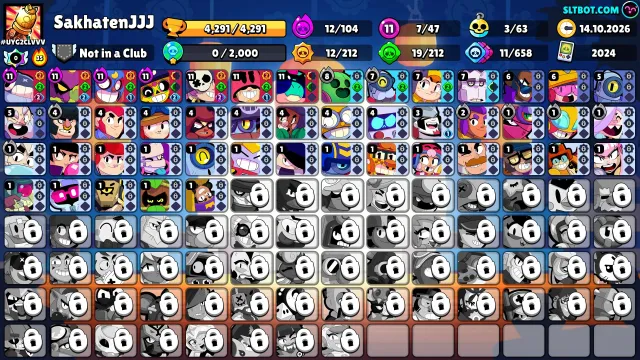 Trash account | Godzilla Buzz, Dark Angel Edgar, Calavera Rosa | 5k trophies | 47 fighters, 4291 trophies, 47 brawlers