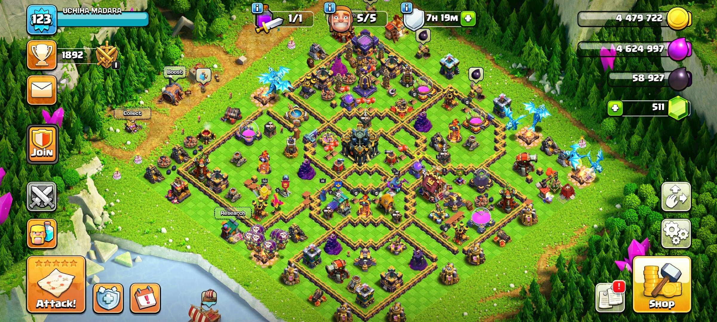 TH 17 Max🧩High Wall🧩Heros: 50/57/46/32/20🧩Change Name Available🧩Lots of Magic items🧩Good🧩 Equipment🧩, 17 TH Main Village