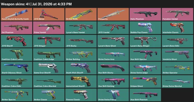 🟦EU🟦⟨4 KNIVES, Yoru Butterfly, Vandal "Forgotten", Vandal "Prime", Phantom "Demon"⟩, Sale, Ranked unlocked, Agents: 22, Skins: 41