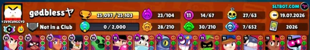 🤍RE-BINDING🤍25K🤍10 SECOND PRIME🤍2 BP+🤍More details in the description🤍, trophies 25000, brawlers 67, primes 23