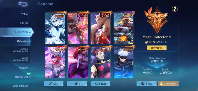 KILLUA SKIN🔥KISHIN LANCE CARRY🔥LSS COLLECTOR🔥FREYA LEGENDARY🔥HUNTER CECILION🔥MAGICIAN KSAVA, Sale, Rank: Mythic, Level: 117, Win Rate: 53%, Heroes: 133, Skins: 460