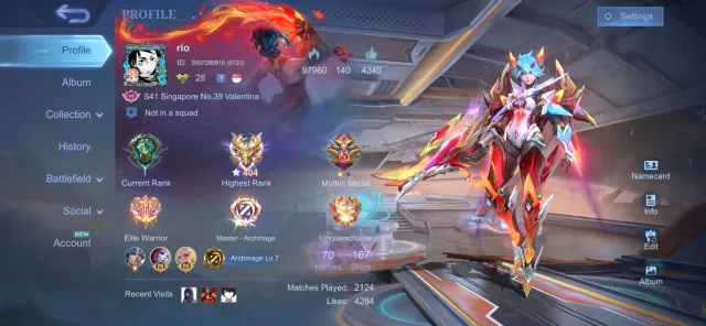BEST ACCOUNT FOR MIDLANER ✨ 404 stars ✨ 70% win rate ✨ world tops ✨ many rare skins, Sale, Rank: Mythical Immortal, Level: 28, Win rate: 70%, Heroes: 70, Skins: 167