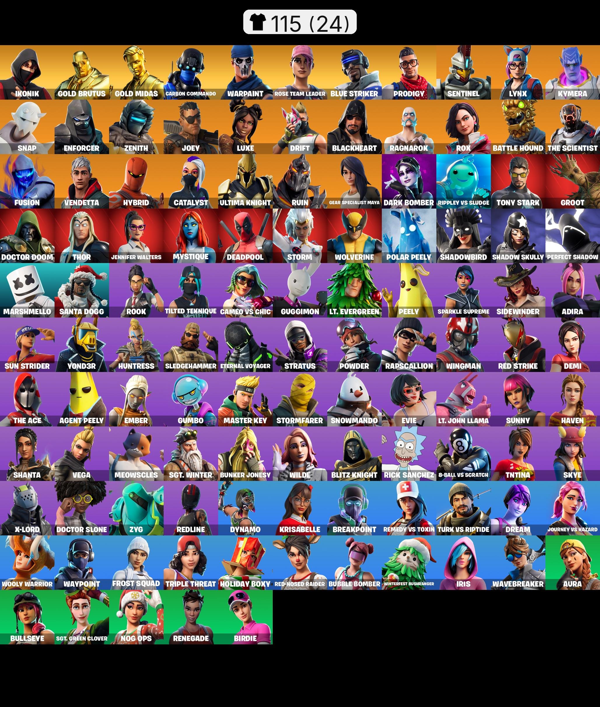 113 skins | IKONIK | Nog Ops | OG STW | Gold Brutus | Gold Midas, Sale, skins 113