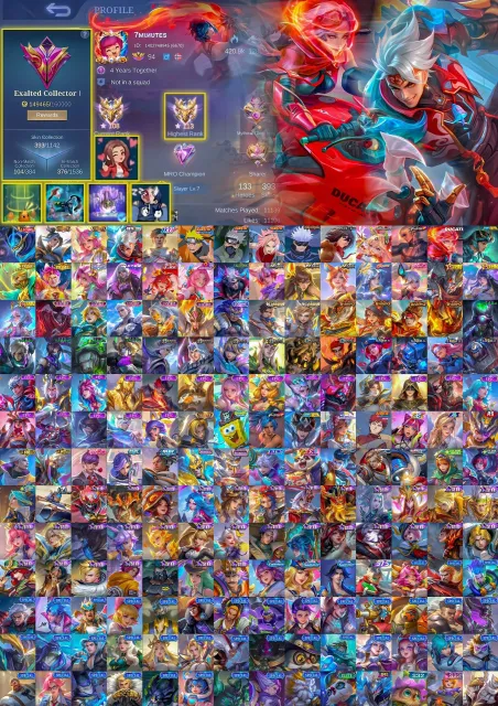 🔥 Collector Ling, Satoru Xavier, Aot Fanny, Naruto, Kakashi, Ducati Benedetta, Aspirant Guinevere, Sale, Rank: Mythical Immortal, Level: 94, Win Rate: 49%, Heroes: 133, Skins: 393