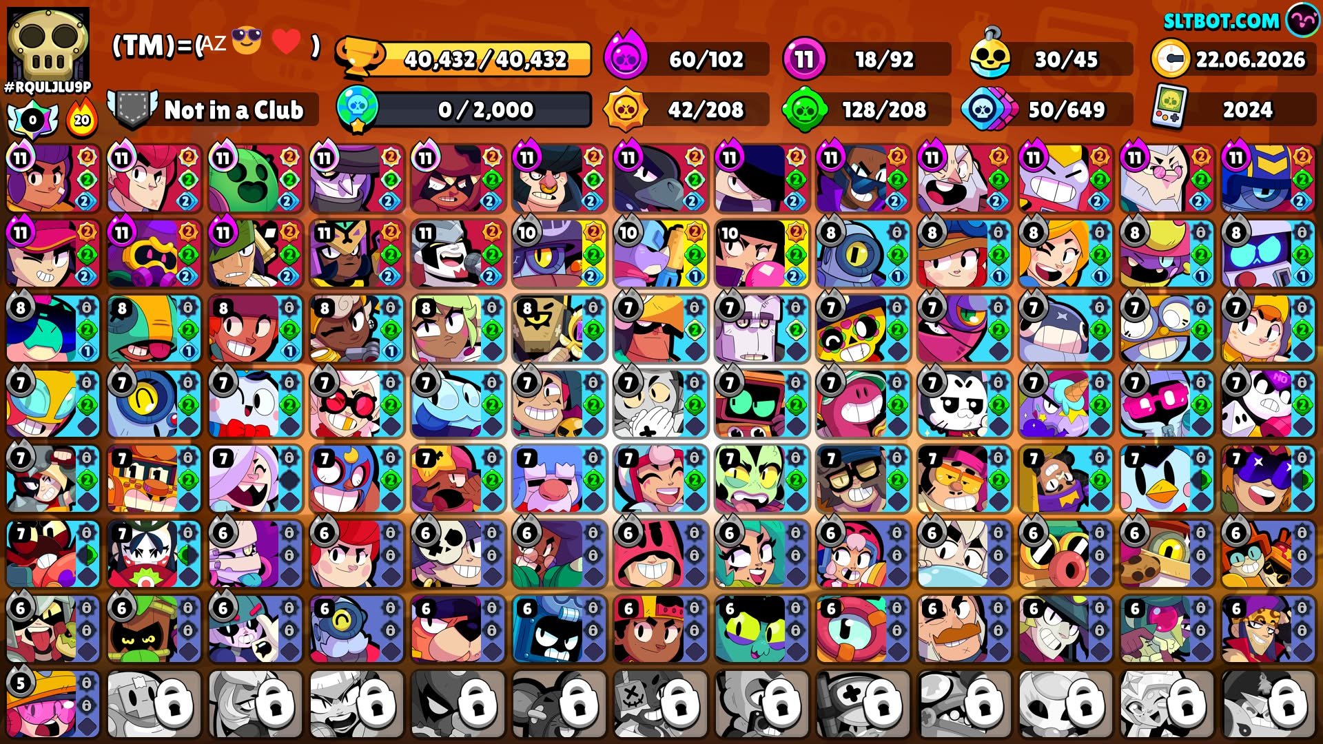 60x hyper | 40k trophy | 15x mythic skin | ios + android, trophies 40000, brawlers 92