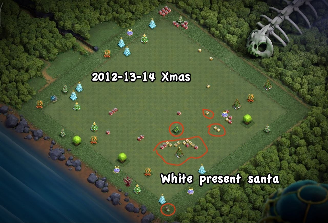 MOST RARE TH10✅2012 XMAS✅3X 2013 XMAS✅RARE WHITE PRESENT✅2014 PRESENT✅NETHERLANDS LOCAL✅NC 500✅, 10 TH Main Village, 2 TH Builder