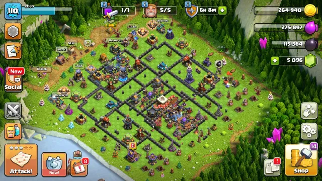 18 ТХ🏰5096 ГЕМОВ💎6 ЭПИК СНАРЯГ🩸5 СТРОИТЕЛЕЙ💯БЕСПЛАТНАЯ СМЕНА НИКА🔥110 LVL🚀ГЕРОИ 21-27-6-12-6🛡️, 18 TH Родной Деревни, 10 TH Строителя