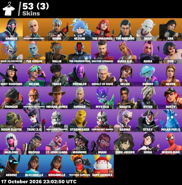 💛💛FORTNITE ACCOUNT💜💜53 SKINS💜💜FULL ACCESS + GUARANTEE💛💛, Sale, skins 53