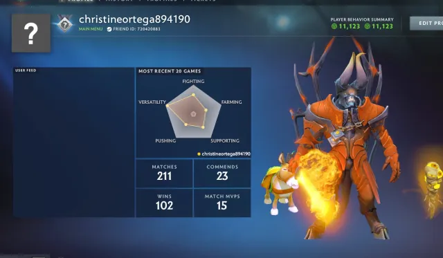 🔥 COMPTE DOTA 2 | 2500-3500 MMR | 11123 COMPORTEMENT | EMAIL ORIGINAL | LIVRAISON AUTOMATIQUE, Vente, 2500 MMR, 11123 intégrité, 11123 politesse, 211 matchs