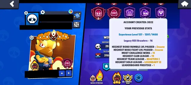 OLD/NEW PL MASTER & L2 🔥 16×R35 🔥 3 METEORITES 🔥 550+ SKINS 🔥 ALL HYPERS 🔥 105/105 MAX, trophies 99798, brawlers 105, primes 93