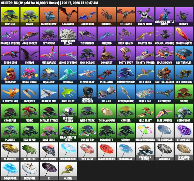 🟢MERRY MINT AXE 🟢TAKE THE L 🟢 165 SKINS 🟢 OG STW 🟢 THE REAPER 🟢 LAUGH IT UP 🟢, Sale, skins 165