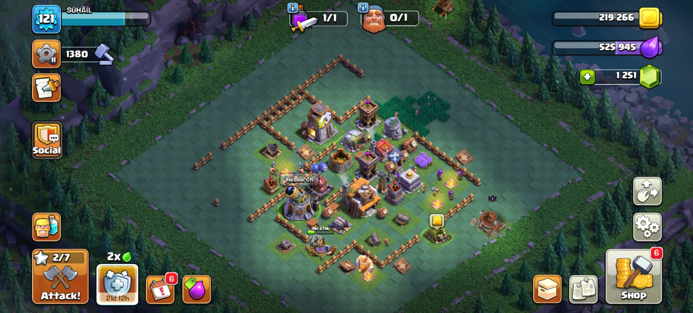 🟥⬛🛑Th 13🛑⚫XP 121🛑⚫Heroes Level-K55/Q55/MP16/W25/RC11🛑⚫Gems 1251🛑⚫With Gmail🛑⚫Full Access🛑⬛🟥, 13 TH Main Village, 5 TH Builder