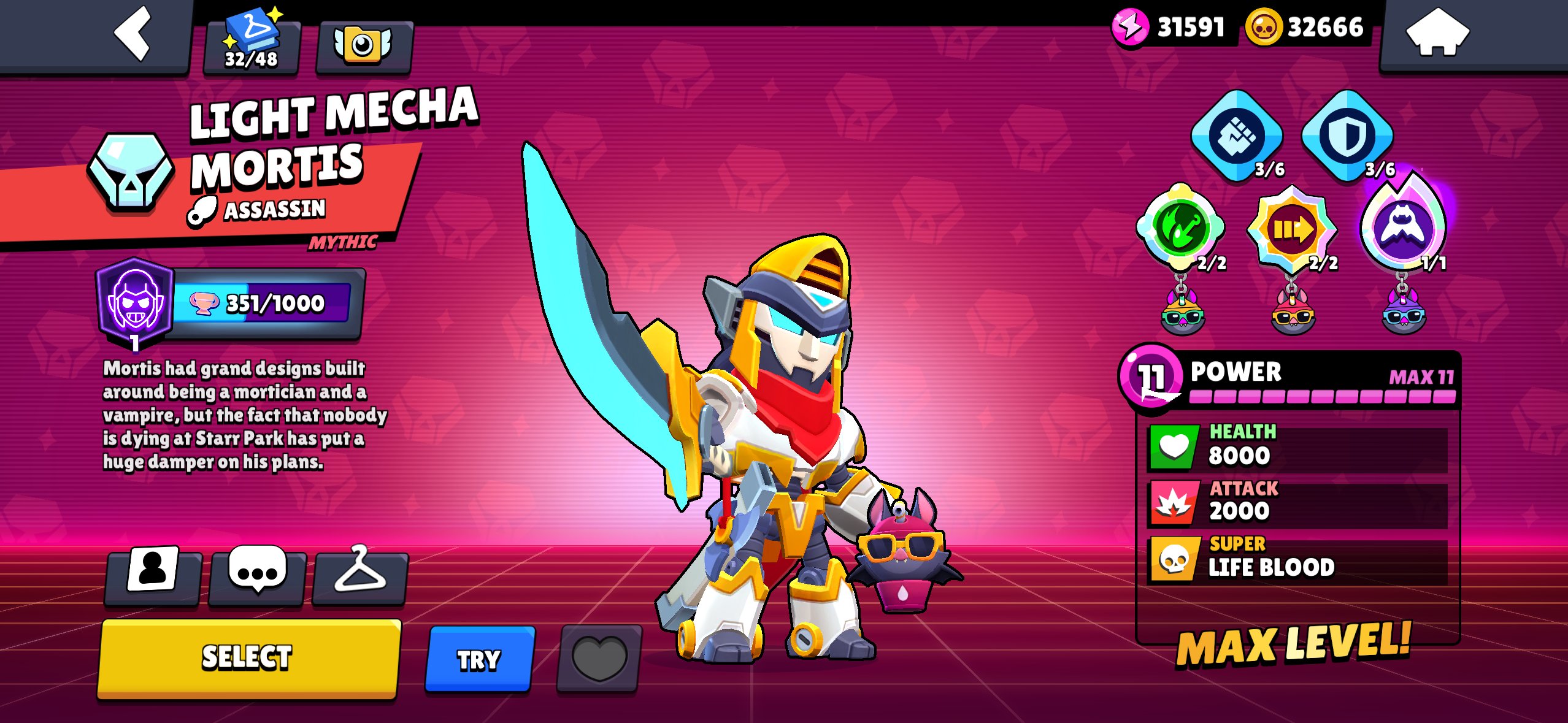 High-end account: 36/11 power, 40 hypers; video in the description., trophies 36400, brawlers 104, primes 15