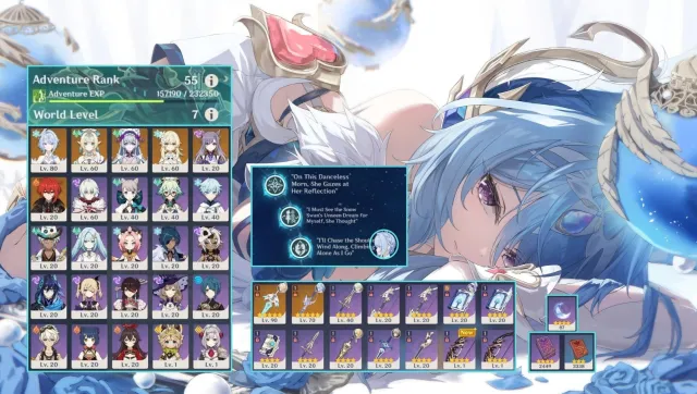 Odette C3 + Sign + Vesna + Mizuki C3 + Keqing 🌸AUTO DELIVERY🌸, Любая платформа, Почта привязана, Люмин, Прокачаний, AR 55