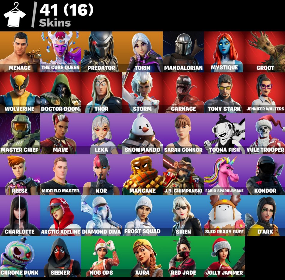 🔥💕[PC] 41 skins | Master Chief | Menace | The Cube Queen | Predator✅FULL ACCESS + WARRANTY✅💕, Sale, skins 41