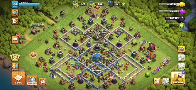 «Clash of Clans: сразу 8 аккаунтов (TH10, TH11, TH12) — бери и играй», 12 TH Родной Деревни, 1 TH Строителя