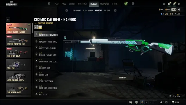 💖[PROGRESSIVE] COSMIC CALIBER KAR98K💖PORSCHE SET💖🔥BLACK WRAPS (DUNCAN) + YELLOW SMOKE✅AUTODELIVERY✅, No BATTLEGROUNDS Plus