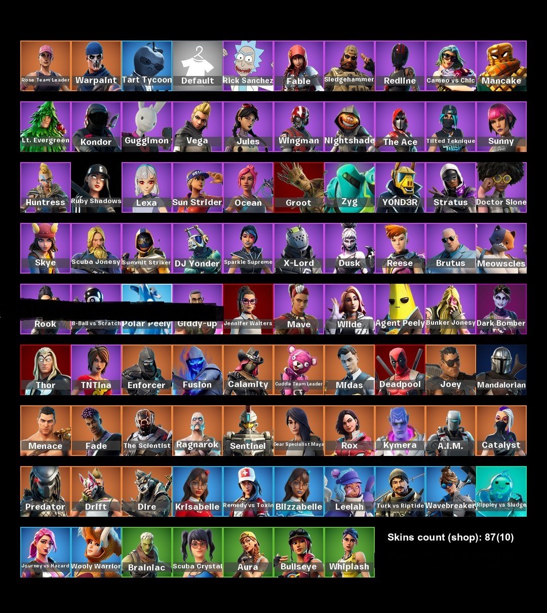 ❗❗❗87 Skins🤩🤩107 Emotes🤩 OLD ACC FROM SEASON 2❗❗❗ THERE IS OLD PVE, Sale, skins 87