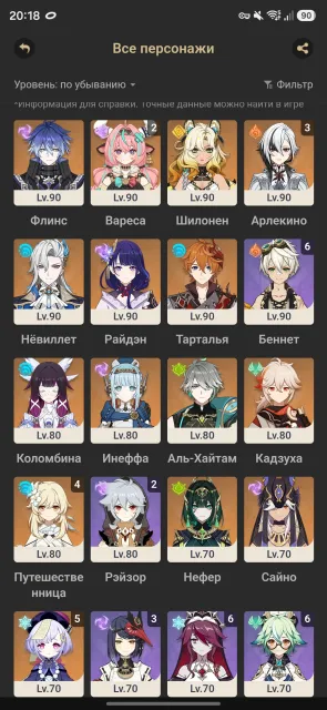 AR 58, has sigils for Harlequin, Venti, Shiloh, Flin, Ineff, Saino, Any platform, Email linked, Iter, Levelled up, AR 58