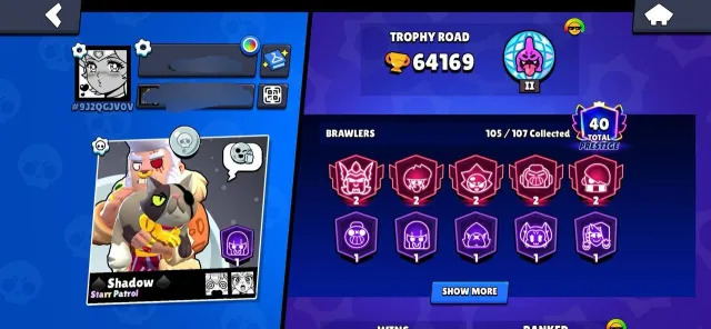 💎 FAT ACCOUNT 2020 ⚡ | 64k 🏆 | 105 BRAWLERS 👥 | 33×11 💪 | 40 PRIMES 🔥 | 4 MECHS 🤖 | 2 BP 🎫, 64169 trophies, 105 brawlers, 40 primes