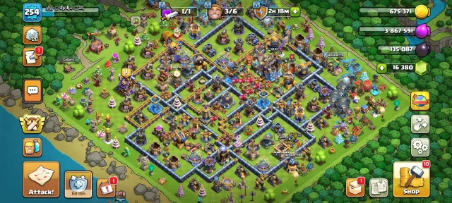 Townhall 18🔥16380 Gem💎Queen 110🎃King 102👑Full Levelup, 18 TH Родной Деревни, 10 TH Строителя