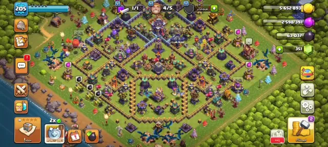 🏠15TH 90%🏠💯LVL 206💯💎351 GEMS💎👑HEROES 60/58/47/32/26/7👑🧙♂️7 HEROES SKINS + 2Design🧙♂️👷Worker 5👷, 15 TH Main Village