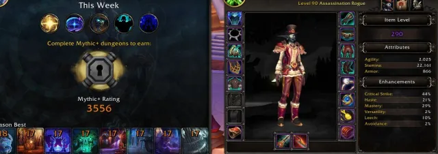 WOW MIDNIGHT ~ ACCOUNT ROGUE ASSASINATION ~ HIGH END ITEMLVL 290, 290 level, Night Elf, Rogue