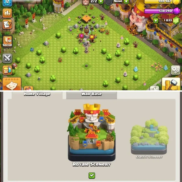 RARE TH1❇️ROYALE SCENERY❇️SPAM BIG TREES❇️DRAGON STATUE❇️CUTEST TH1❇️, 1 TH Родной Деревни, 1 TH Строителя