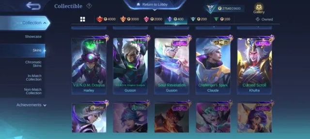 🔥 LUCKYBOX Alice collector Natalia EPIC moskov EPIC Gusion EPIC Harley EPIC Roger EPIC YSS, Продажа, Ранг: Мифический, Уровень: 36, Процент побед: 71%, Герои: 53, Облики: 131