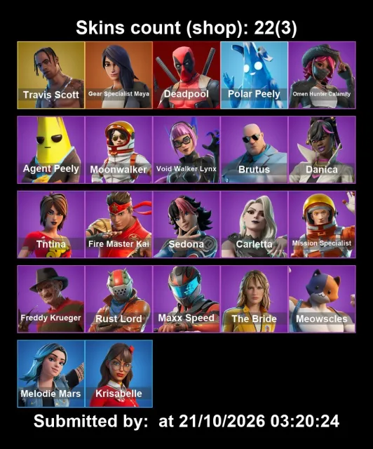 [PC/PSN/XBOX]❤️46 Skins❤️Travis Scott❤️Gold Brutus❤️Gold Midas❤️Catalyst❤️, Verkauf, Skins 46