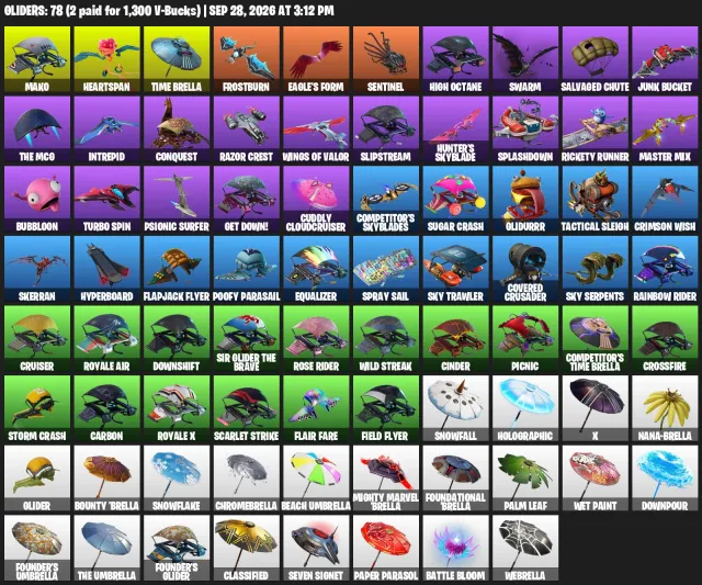 🖤 FLOSS 🖤FREESTYLE🖤 TAKE THE L 🖤MAKO GLIDER🖤 TUEUR D'ÂMES🖤 ANCIEN COMPTE 🖤, Vente, skins 90