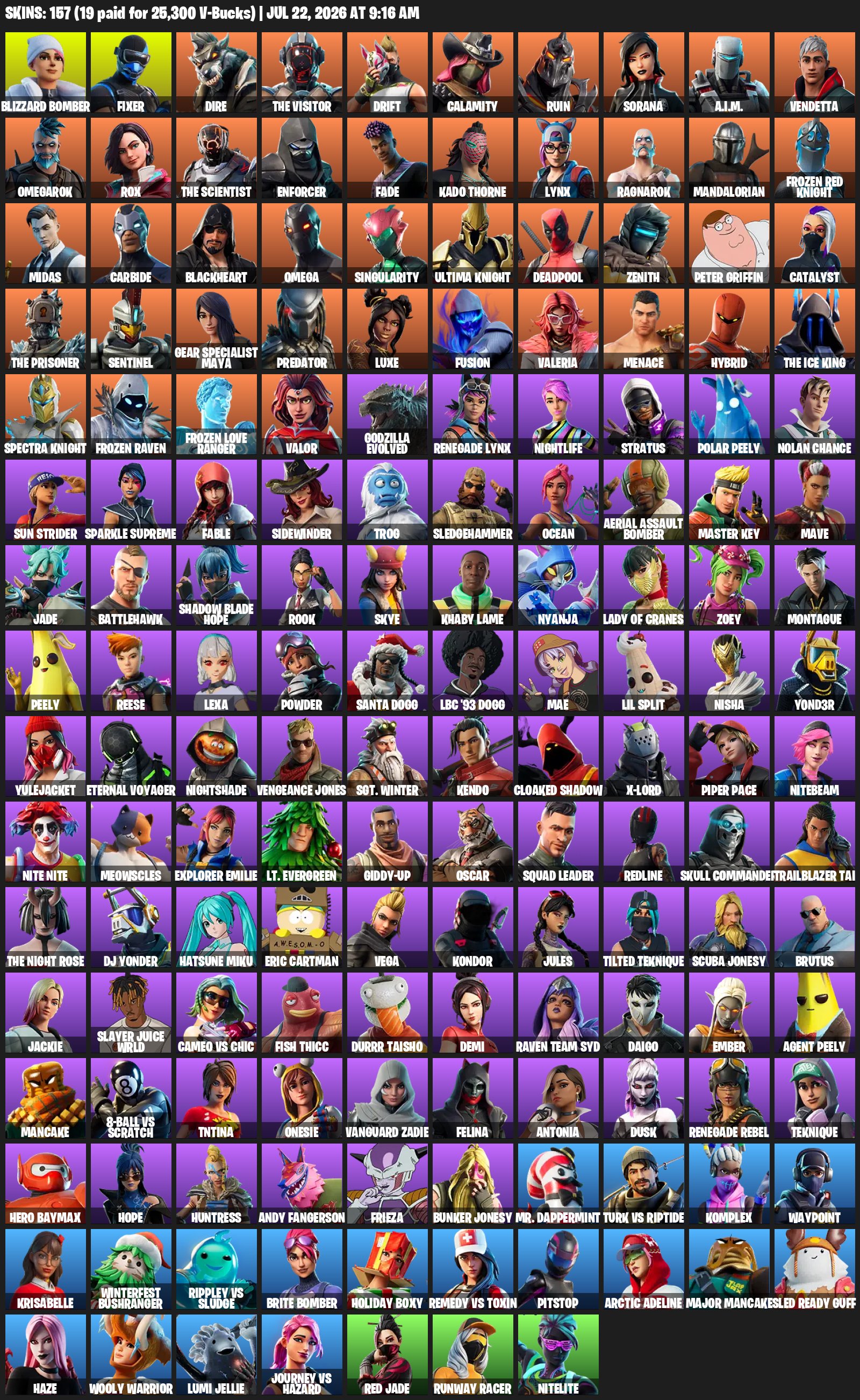 🌻FATTY ACCOUNT🌻🌳CUSTOM SKIN, HARLEY BAT, HARLEY🌳🌷79 PAID SKINS🌷🌲FULL ACCESS🌲🌹READY TO PLAY🌹#498, Sale, skins 158