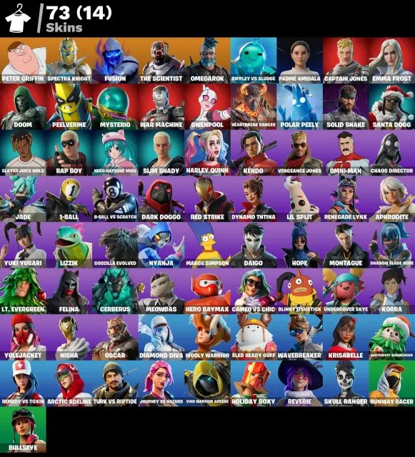 [ PC ] 🔥 Обліковий запис Fortnite | LVL 1049 | 73 скіни | Пітер Гріффін • Вчений ... | Повний доступ ✅, Продаж, скіни 73
